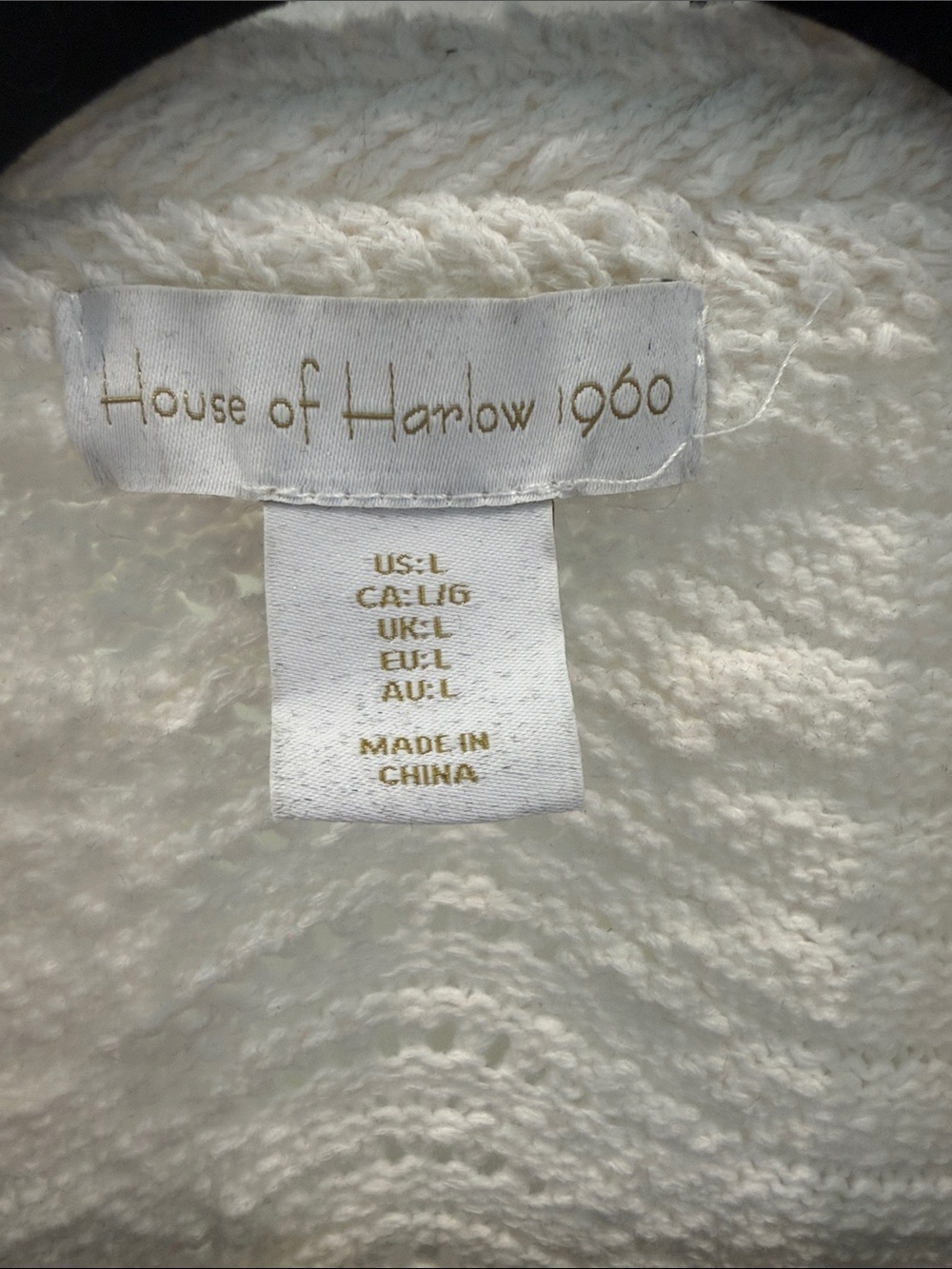 House of Harlow 1960 White Knit Cardigan & Drawstring Shorts with Multicolor Hem - Picture 2 of 5